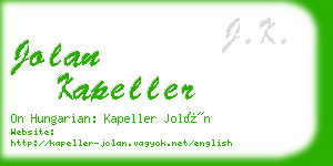 jolan kapeller business card